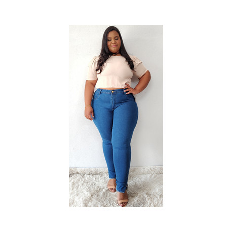 CALÇA JEANS SKINNY PLUSSIZE